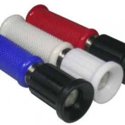 Tre Sprutpistol Blå - för spolning i tuff miljö plastgrepp med röda, blå och vita färger.
