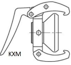 En ritning av en Kardan-kopplingar med bokstaven kxm.