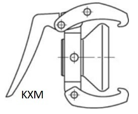 En ritning av en Kardan-kopplingar med bokstaven kxm.