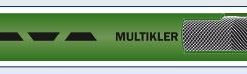 En grön pipa med ordet MULTIKLER - Lösningsmedel, färg och lack på.