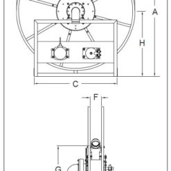 Ett diagram som visar dimensionerna på en maskin.