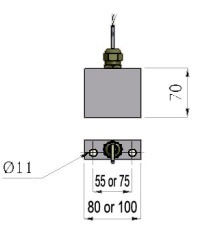 Ett diagram som visar måtten på en Kabelvinda 15m 1x6mm² switch.