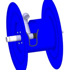En 3D-modell av en blå Slangupprullare serie A1600 - Konfigurerbar slangrulle för krävande behov.